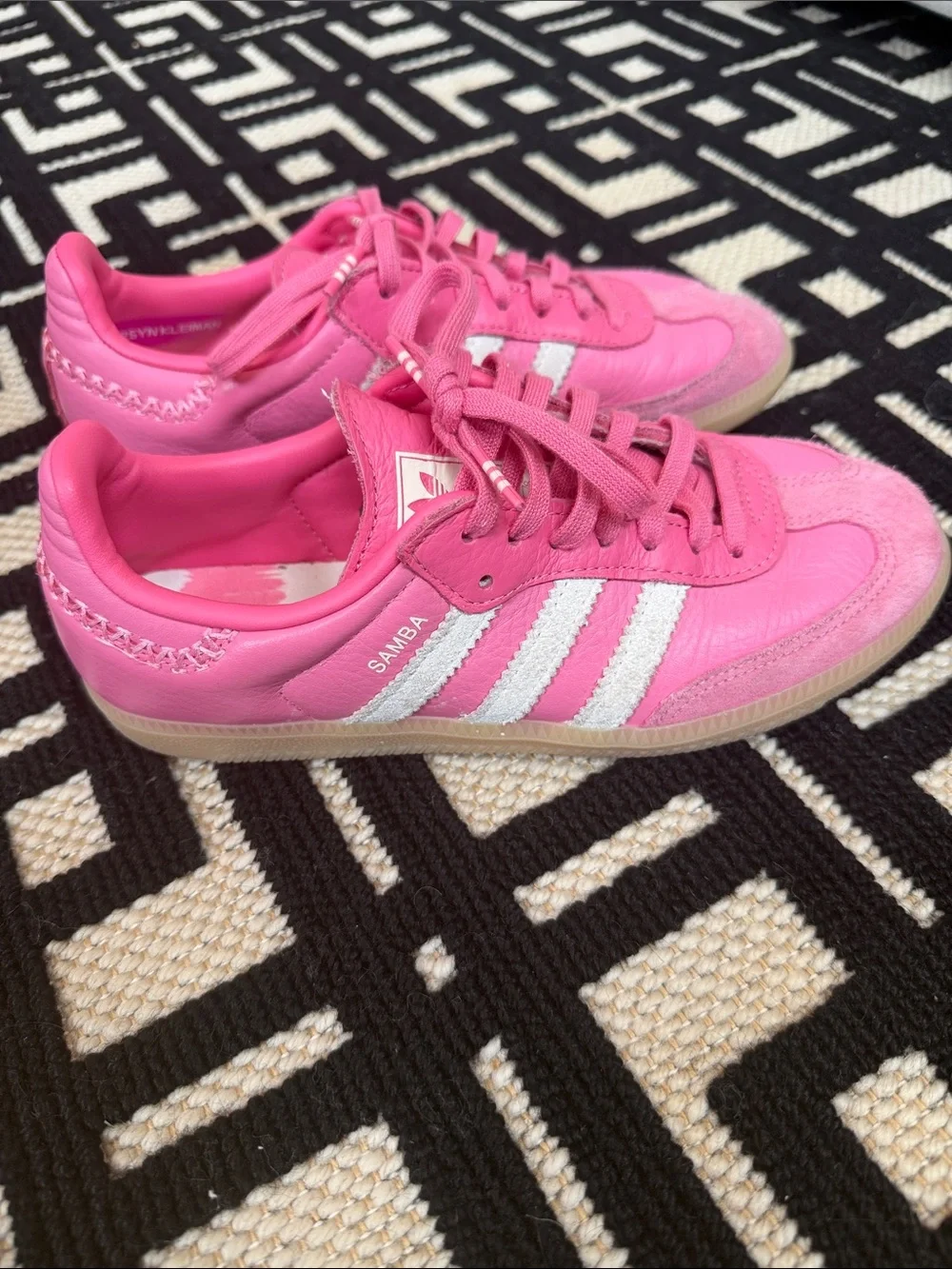adidas Kids Samba Bright Pink with White Stripes